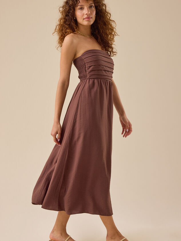 Serena Strapless Midi Dress Detail 2 - TULLABEE