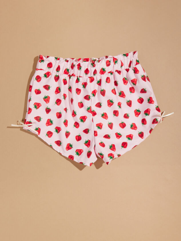 Strawberry Bow Shorts Detail 4 - TULLABEE