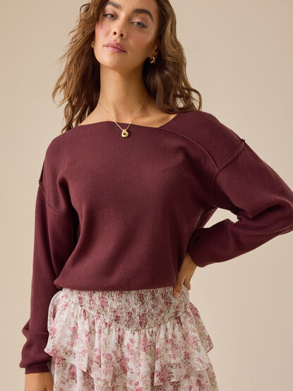 Camilla Asymmetrical Sweater - TULLABEE