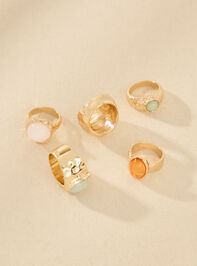 Chunky Stone Statement Ring Set Detail 2 - TULLABEE