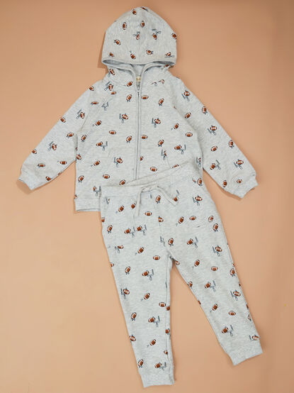Football Frenzy Hoodie and Jogger Set - TULLABEE