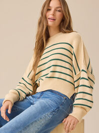 Kristey Striped Mock Neck Sweater Detail 3 - TULLABEE