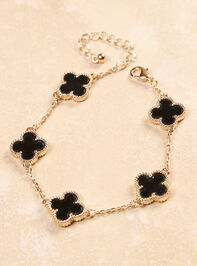 Clover Double Sided Gold Bracelet Detail 2 - TULLABEE