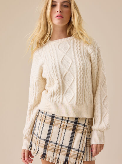 Sandy Plaid Overlay Skirt - TULLABEE