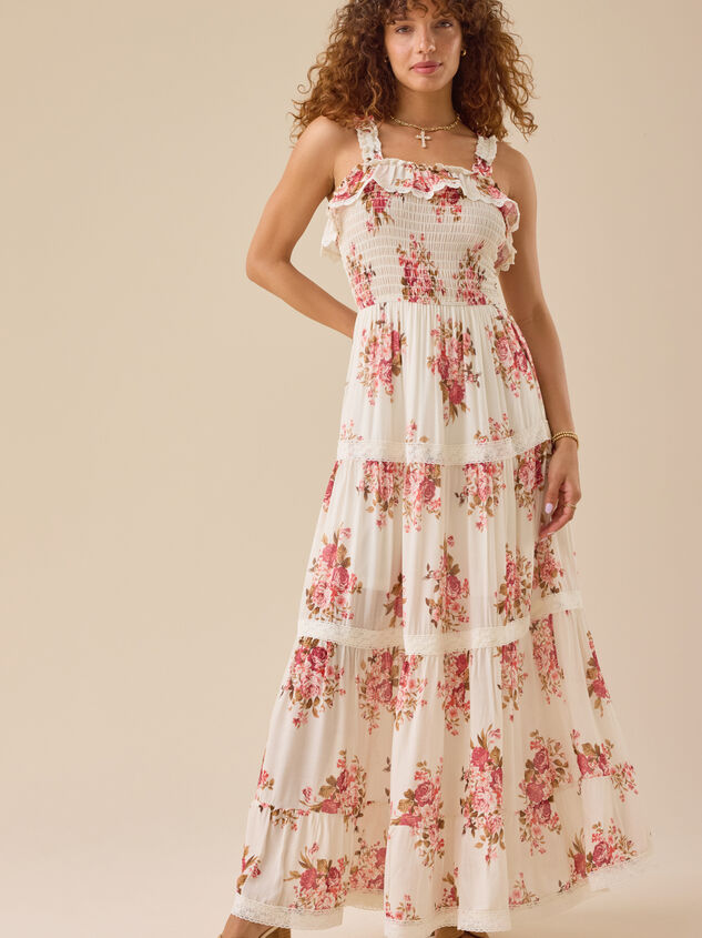 Aspen Floral Maxi Dress Detail 4 - TULLABEE