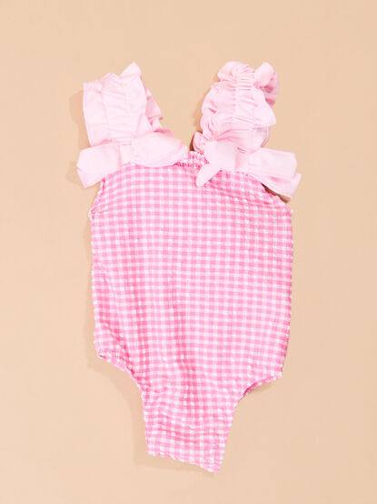 Pink Check Swimsuit by Mud Pie - TULLABEE