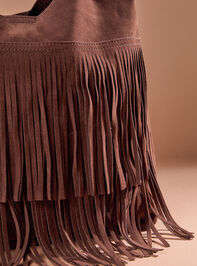 Fringe Faux Suede Tote Detail 4 - TULLABEE