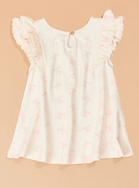 Livvy Bow Flutter Dress Detail 3 - TULLABEE