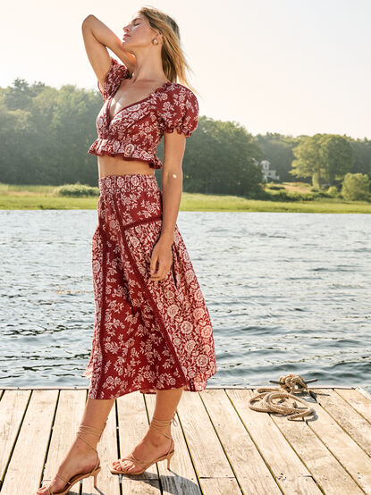 Amy Floral Midi Skirt - TULLABEE