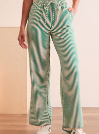 Unwind Striped Lounge Pants Detail 3 - TULLABEE