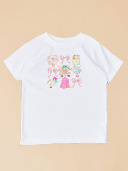 Kindergarten Doodle Bow Tee - TULLABEE