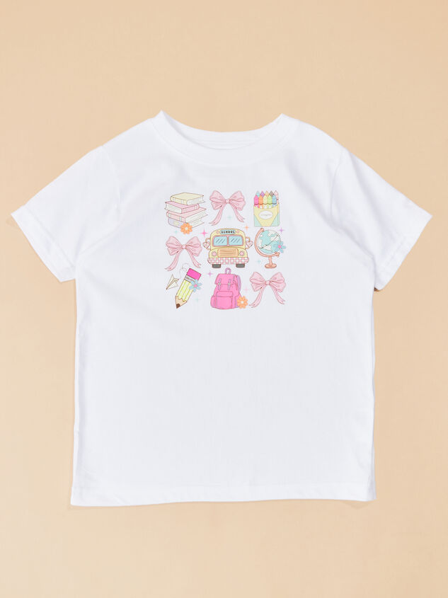 Kindergarten Doodle Bow Tee - TULLABEE