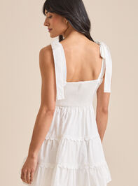 Ava Clip Dot Mini Dress Detail 3 - TULLABEE