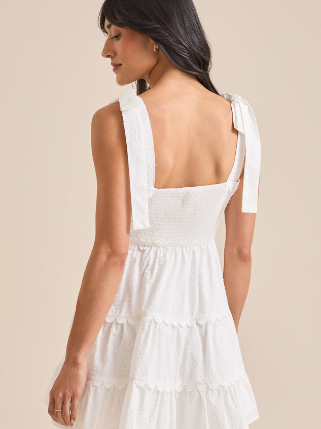 Ava Clip Dot Mini Dress Detail 3 - TULLABEE