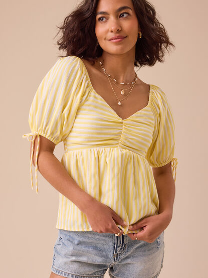 Sonia Striped Babydoll Top - TULLABEE