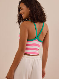 Daybreak Striped Contrast Tank Detail 6 - TULLABEE