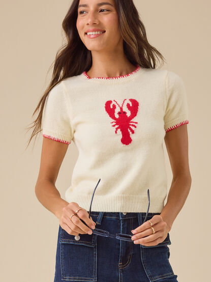 Lily Lobster Short Sleeve Sweater - TULLABEE