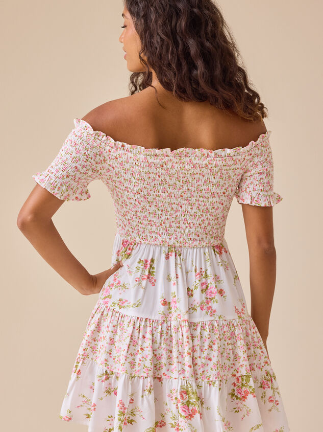 Clayton Floral Mini Dress Detail 4 - TULLABEE