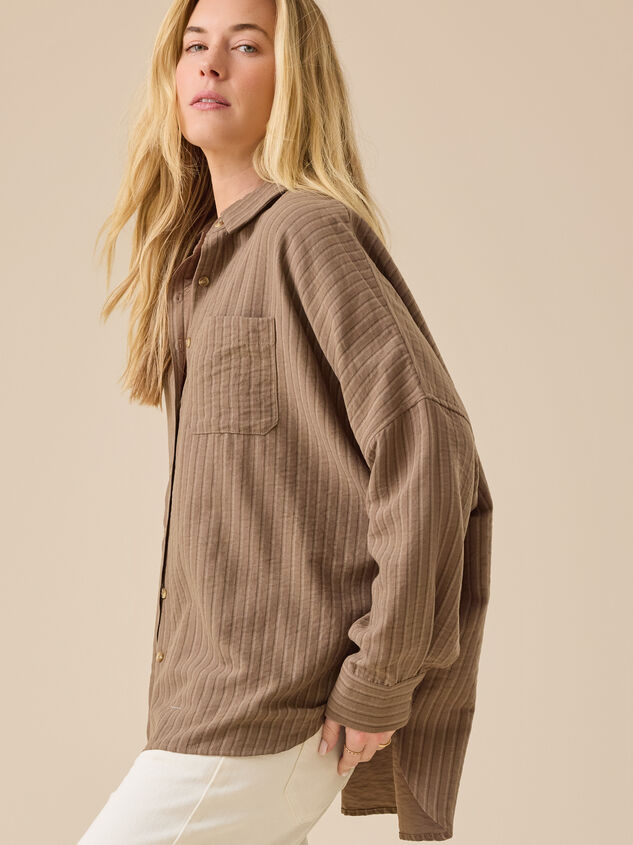 Georgina Striped Button Down Detail 3 - TULLABEE