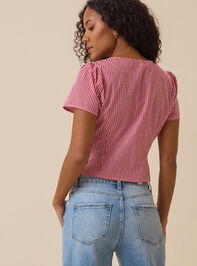 Wendy Gingham Button Front Top Detail 6 - TULLABEE
