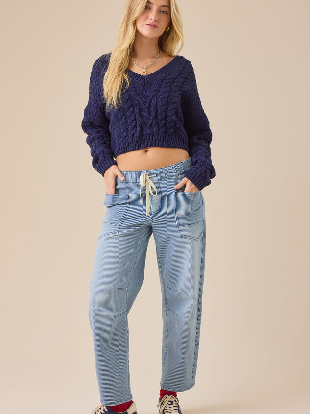 Paisley Boxy Cable Sweater Detail 3 - TULLABEE