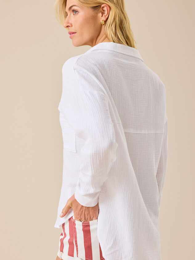 Gwen Gauze Button Up Top Detail 5 - TULLABEE