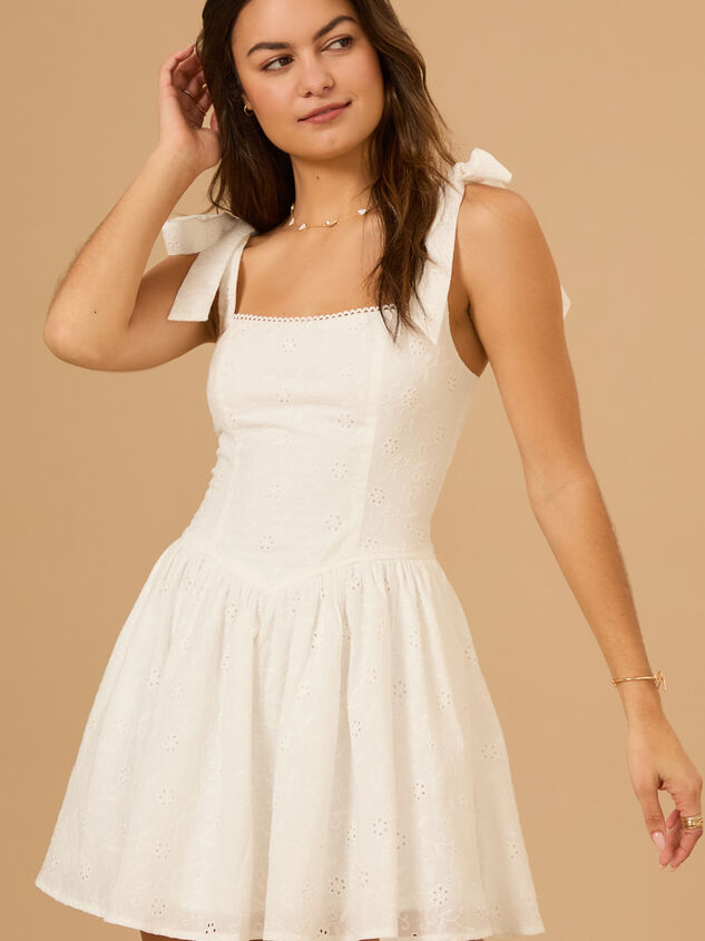 Elise Eyelet Mini Dress Detail 3 - TULLABEE