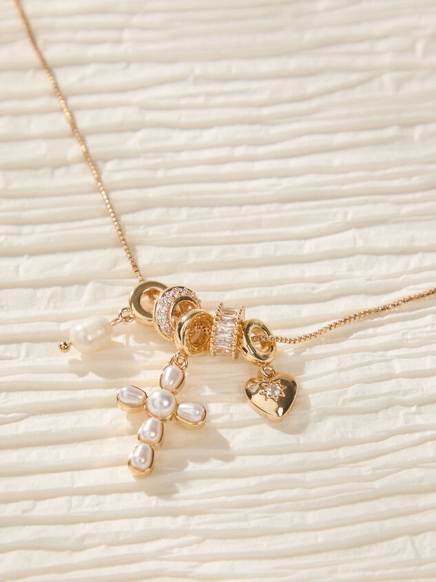 Cross Slider Charm Necklace Detail 3 - TULLABEE
