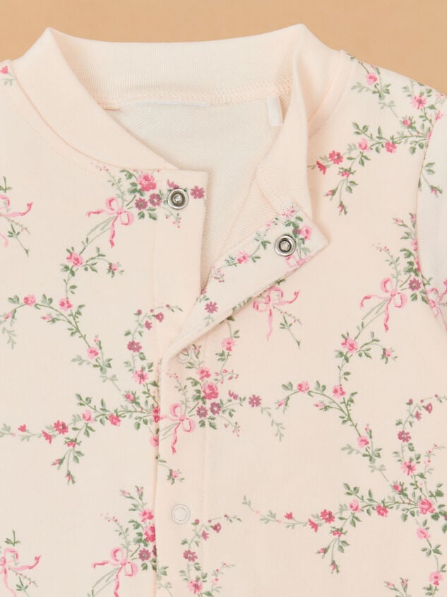 Antoinet Floral Placket Romper Detail 2 - TULLABEE
