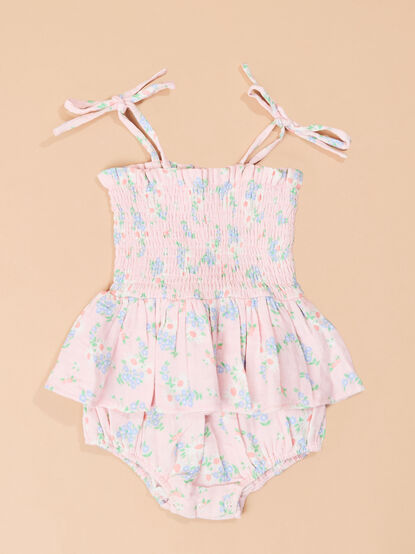 Liana Smocked Floral Bubble - TULLABEE