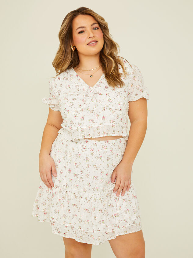 Kelsey Floral Clip Dot Top Detail 3 - TULLABEE
