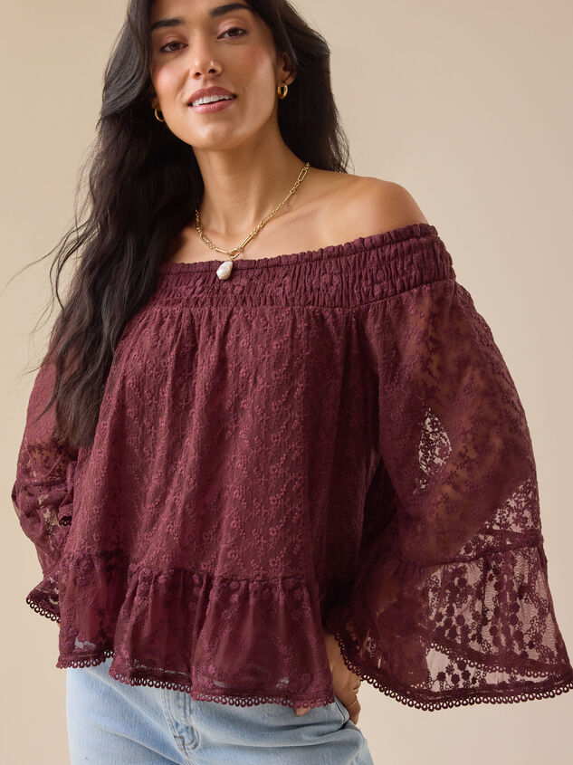 Gabriella Off-Shoulder Lace Top - TULLABEE