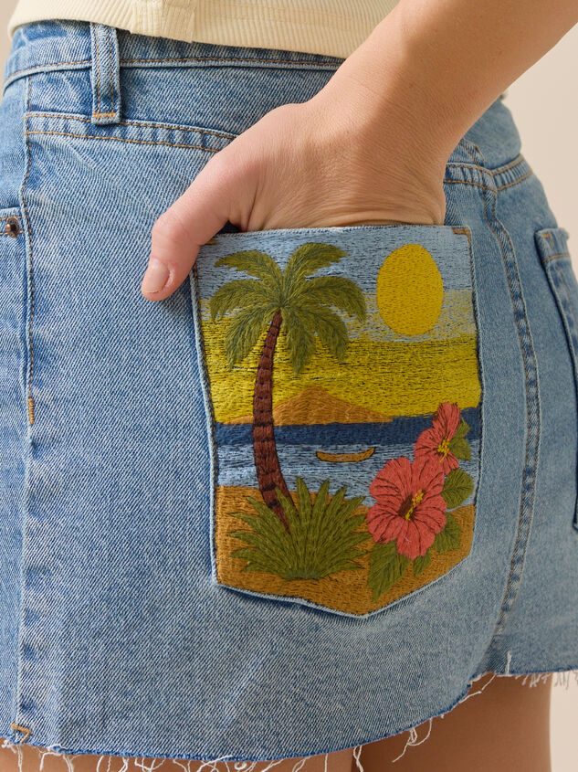 Charley Tropical Denim Skirt - TULLABEE