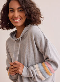Recharge Striped Sleeve Hoodie Detail 2 - TULLABEE