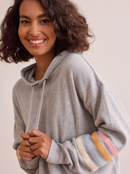 Recharge Striped Sleeve Hoodie - TULLABEE