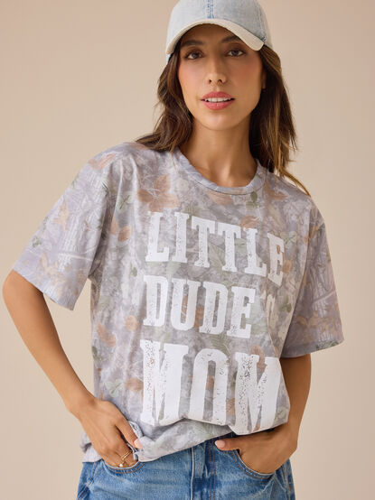 Little Dude's Mom Camo Graphic Tee - TULLABEE