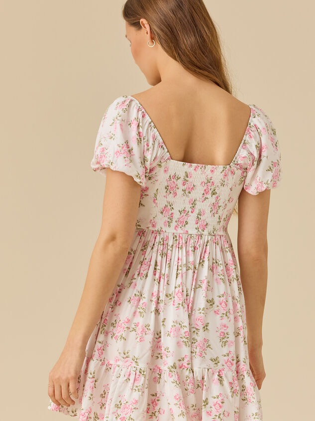 Nyra Floral Mini Dress Detail 4 - TULLABEE
