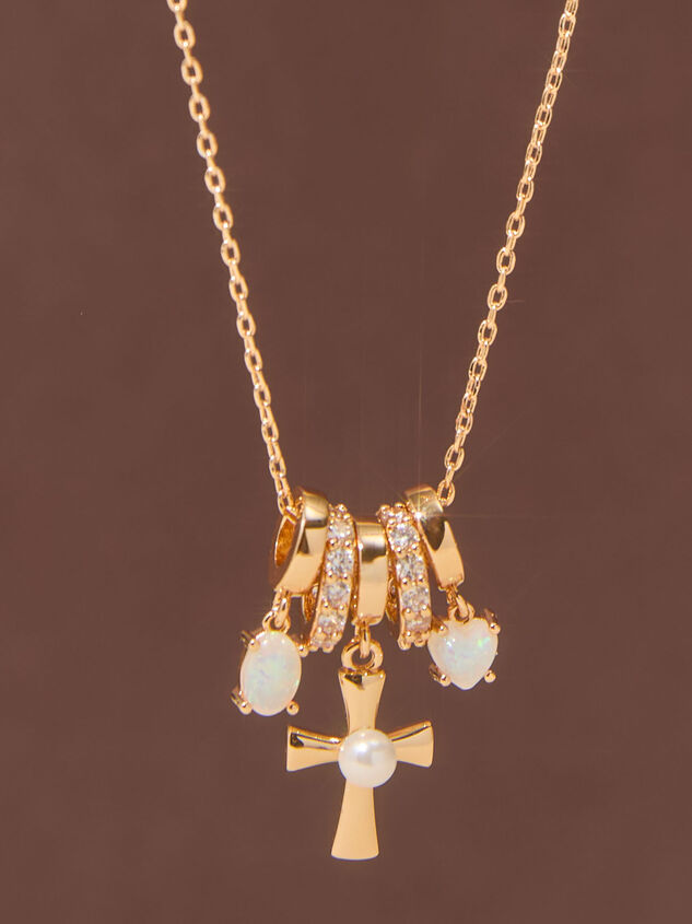 Rondelle Opal Charm Necklace Detail 2 - TULLABEE