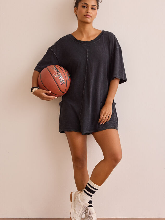 Hang Tough Washed Reversible Tee Romper Detail 3 - TULLABEE