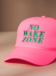 No Wake Zone Trucker Hat Detail 2 - TULLABEE
