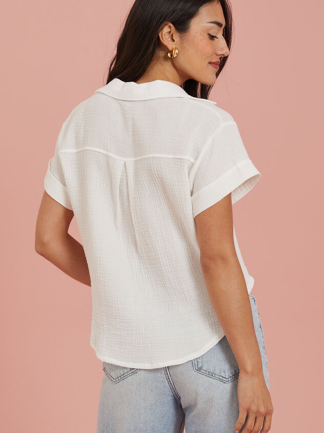Haley Gauze Button Up Top Detail 4 - TULLABEE