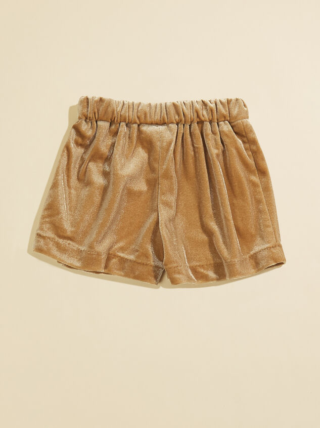 Paisley Velvet Ruffle Shorts by Vignette Detail 2 - TULLABEE