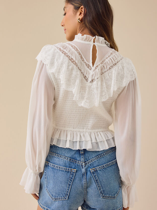 Genesis Lace Flowy Blouse Detail 2 - TULLABEE