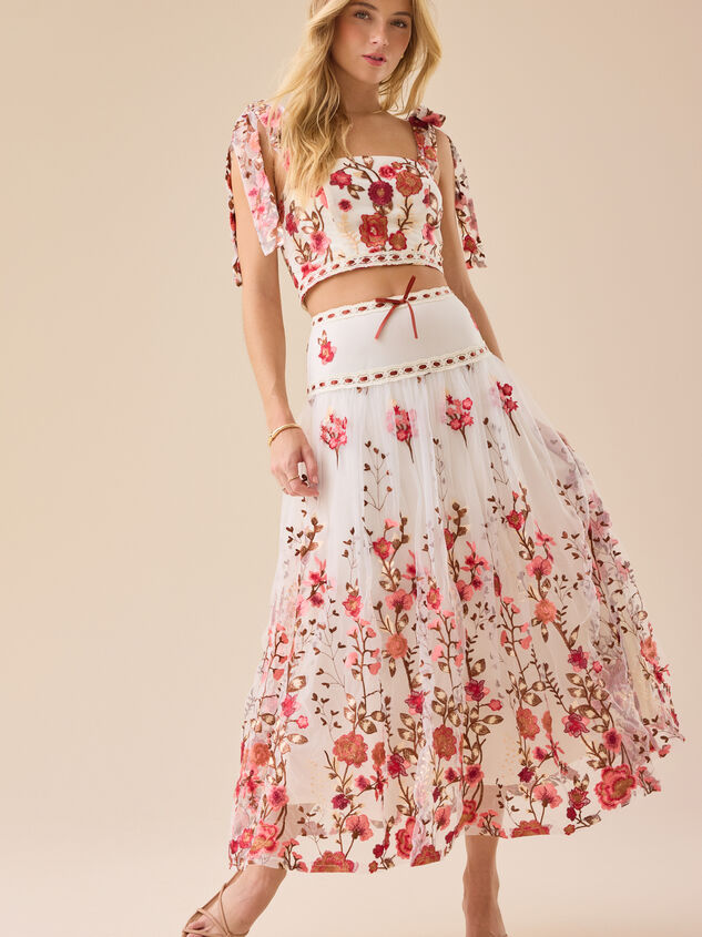 Braxlin Embroidered Midi Skirt - TULLABEE