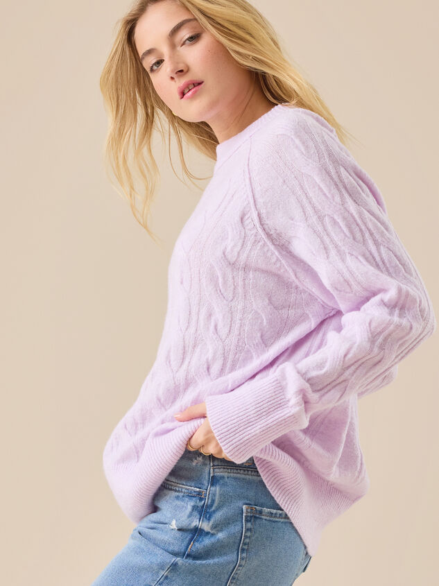 Maude Cozy Cable Sweater Detail 3 - TULLABEE