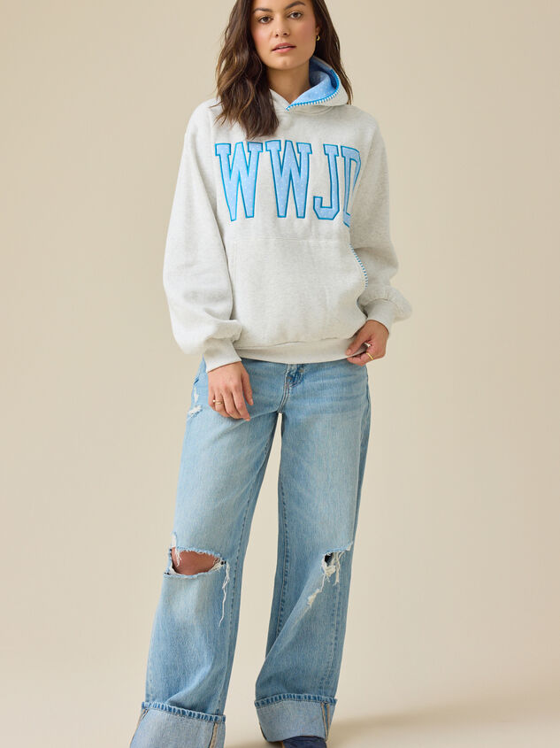 WWJD Embroidered Hoodie Detail 3 - TULLABEE