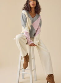 Mika Argyle Sweater Detail 2 - TULLABEE