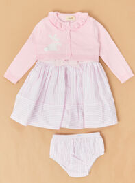 Blush Bunny Baby Cardigan Dress - TULLABEE