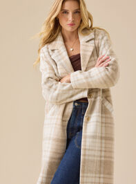 Jolie Plaid Wool Peacoat Detail 4 - TULLABEE