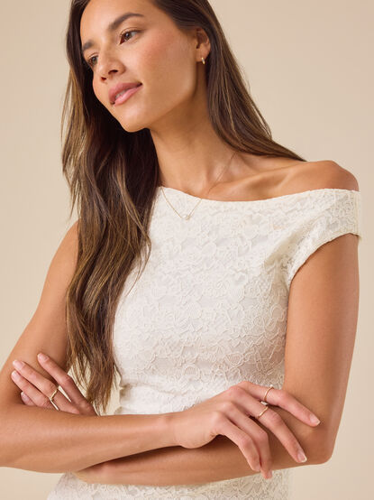 Valerie Asymmetrical Lace Maxi Dress - TULLABEE